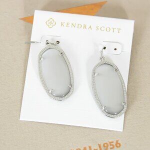 Kendra Scott Elle Silver Slate Cat's Eye Drop Earrings